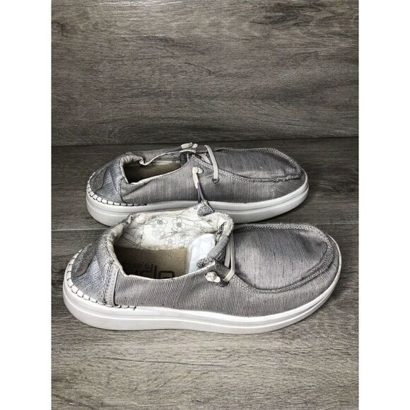 Hey Dude Wendy Rise Sox Stone White Textile Slip On Comfort Shoes Women 8M US/39 - Picture 4 of 16
